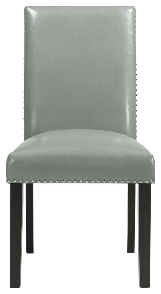 Francesca Rectangular 5 Piece Gray PU Chairs Dining Set Table and 4 Chairs