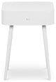 Rylan Iron Night Stand, White, Solid