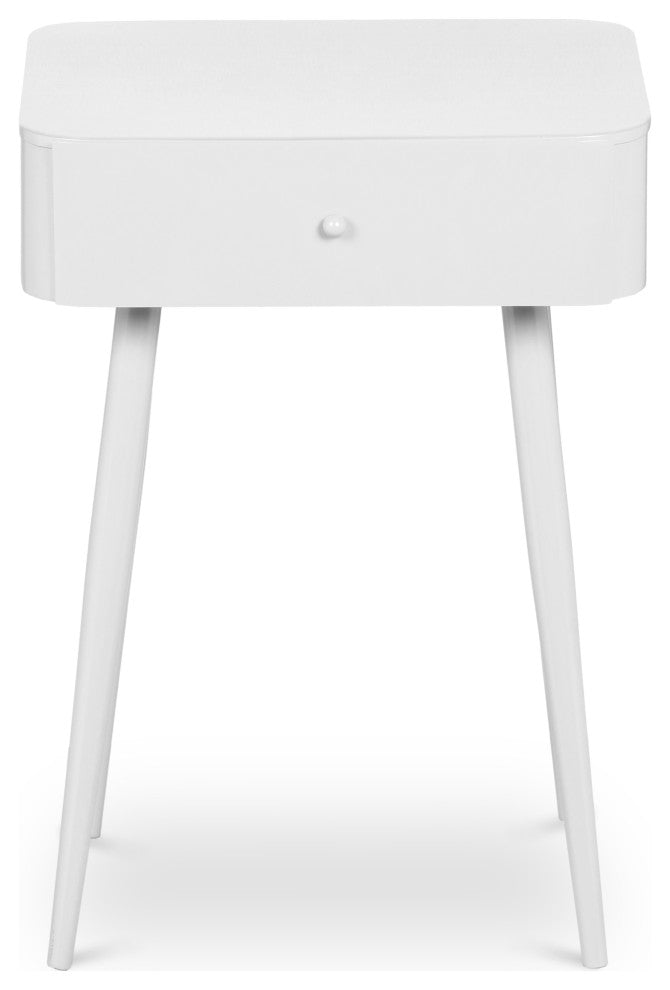 Rylan Iron Night Stand, White, Solid