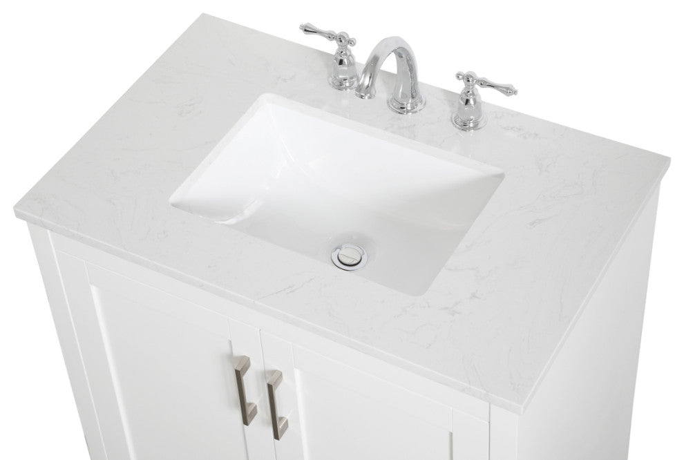 30" Single Bathroom Vanity, White