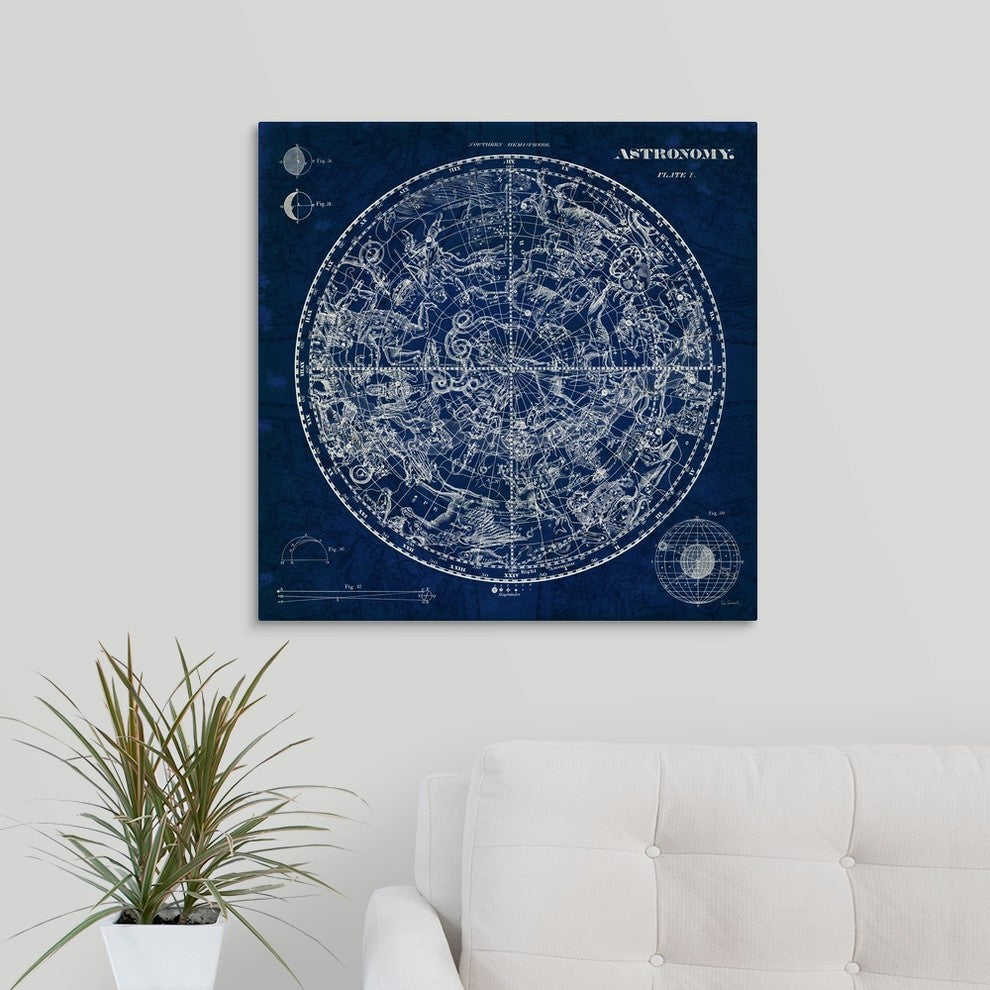 Celestial Blueprint Wrapped Canvas Art Print, 24"x24"x1.5"