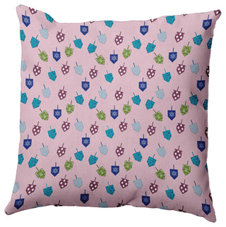 Dreidel Pattern Accent Pillow, Light Pink, 20"x20"