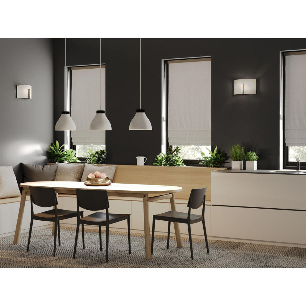 Radian LED Collection 10.6" 1-Light Satin White Satin Gold LED Pendant