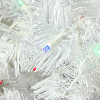White Winston Pine Christmas Tree, Multi LED Lights, 6.5'x32"