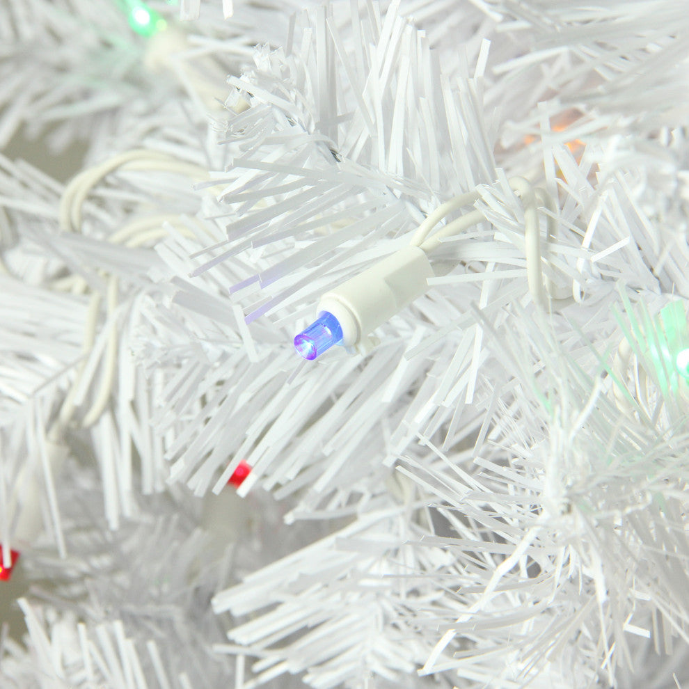 White Winston Pine Christmas Tree, Multi LED Lights, 6.5'x32"