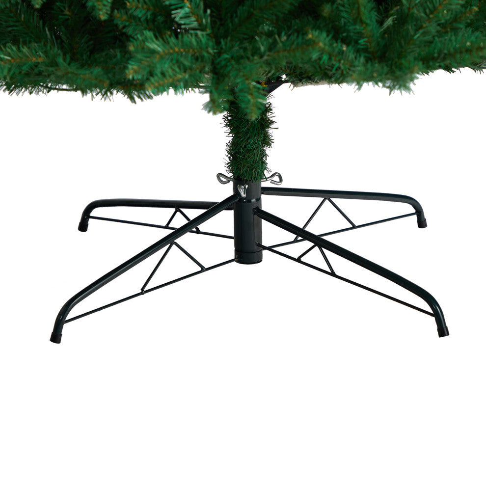 9' Green Valley Fir Faux Xmas Tree W/ 800 Clear Lights & 2093 Bendable Branches