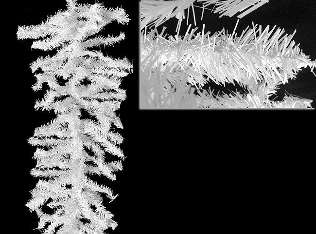 Commercial Canadian Pine Artificial Christmas Garland, Unlit, White, 100'x8"