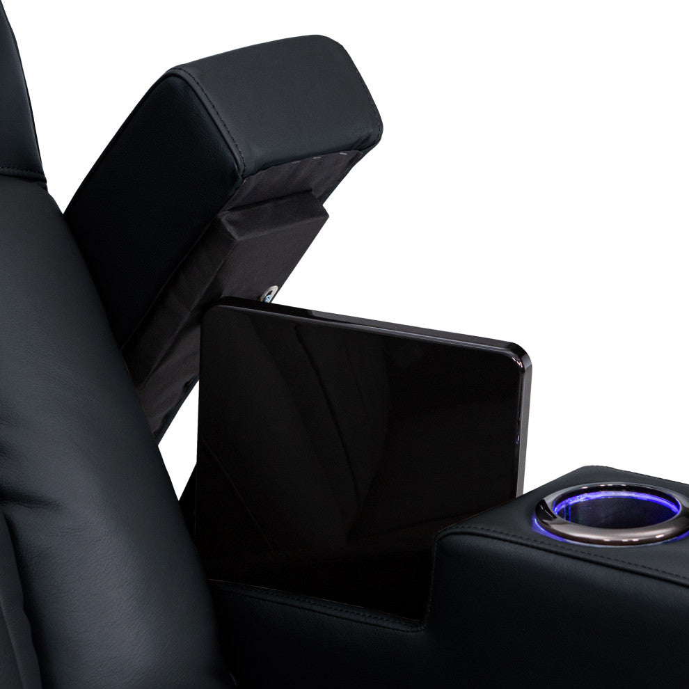 Seatcraft Athenian Home Theater Seating, Black, Row of 3