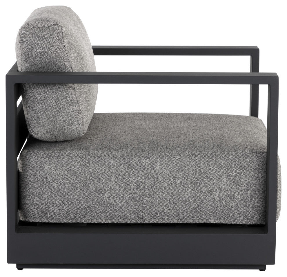 Tavira Armchair, Charcoal, Lanikai Salt And Pepper