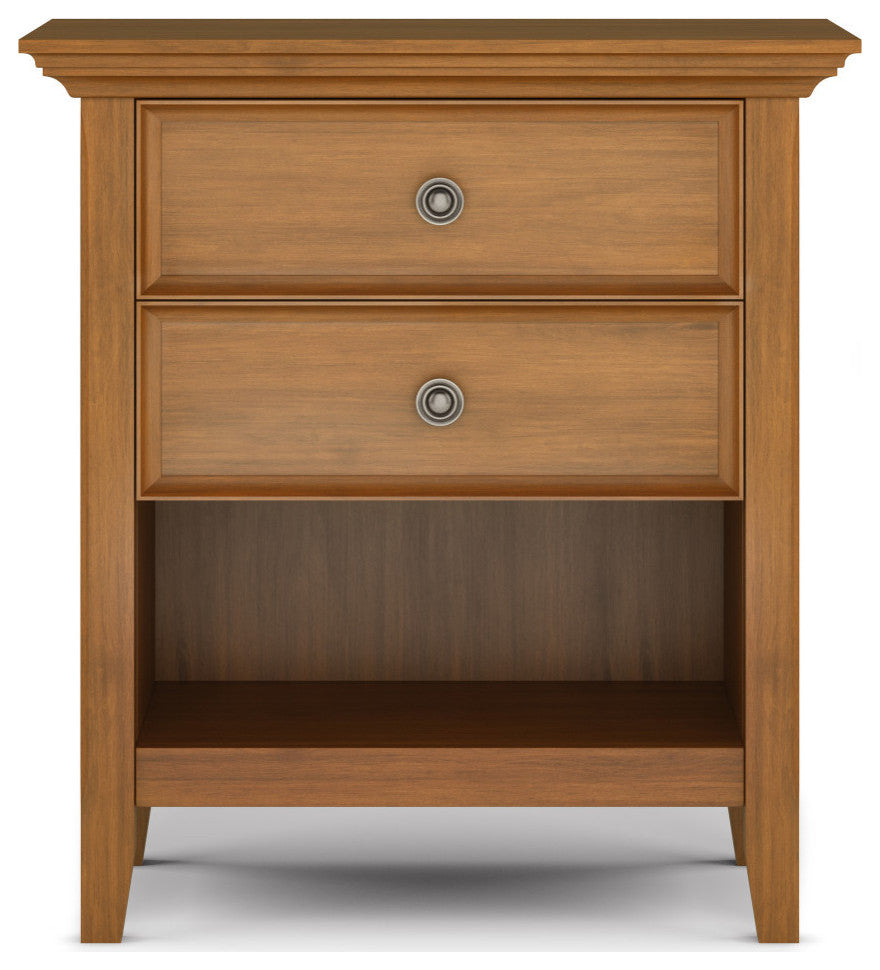 Amherst Solid Wood Bedside Table, Light Golden Brown