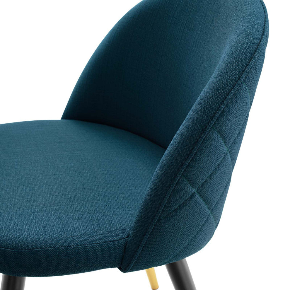 Side Dining Chair, Set of 2, Fabric, Navy Blue, Modern, Cafe Bistro Restaurant