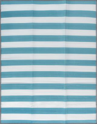Simonson Contemporary Stripes, Aqua/White, 5'x6'11"