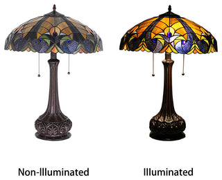 Adalaide Tiffany-Style Victorian Stained Glass Table Lamp 25" Width
