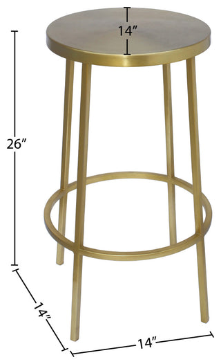 Tyson Contemporary Durable Iron Stool, Brushed Gold, Counter Height