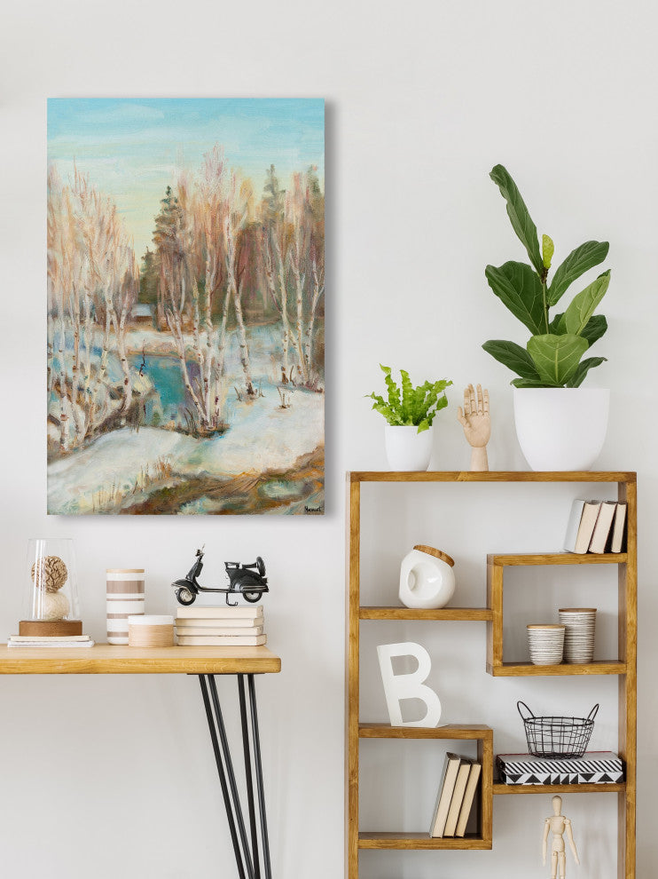 "Day Dreams in Streams" Painting Print on Wrapped Canvas, 20x30