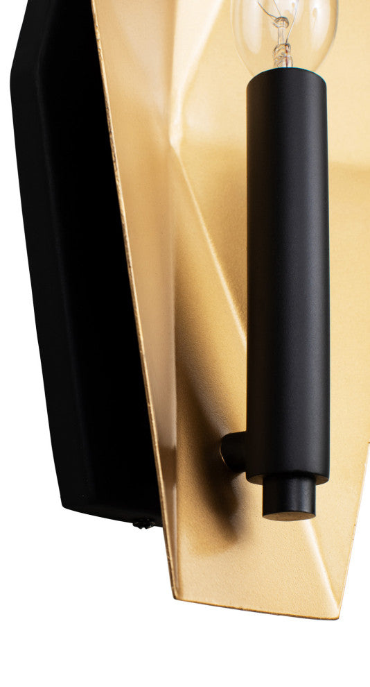 .-     Malone 1-Lt Sconce - Matte Black/French Gold