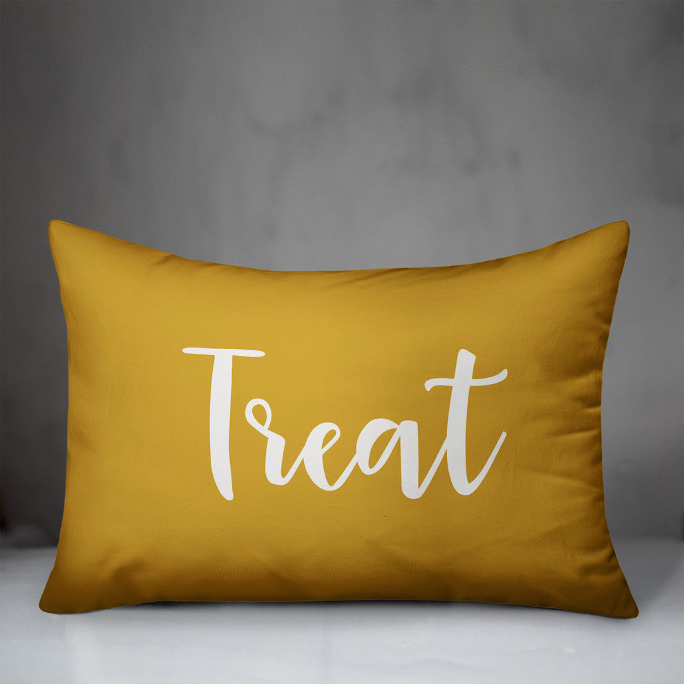 Treat Lumbar Pillow, Mustard, 14"x20"