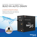 Black Series Wifi/Bluetooth 10.5kW QuickStart Steam Bath Set, Matte Black