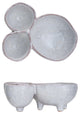 Stoneware Footed Serving Dish With 3 Sections, Cream