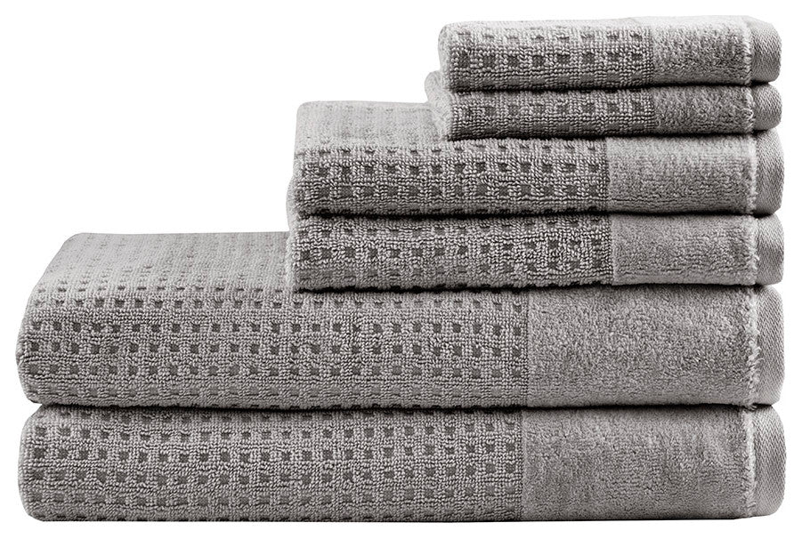 Madison Park Spa Waffle Cotton Waffle Antimicrobial Bath Towel 6 Piece Set