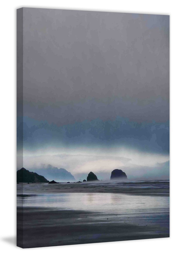 "Sea Stacks at Sunset" Painting Print on Canvas