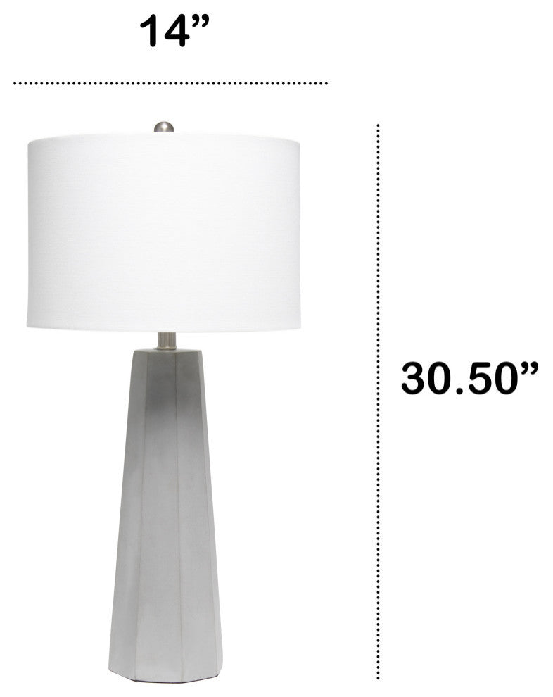 Lalia Home Concrete Pillar Table Lamp With White Fabric Shade
