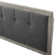 Tufted Headboard, King Size, Wood, Fabric, Gray, Modern Mid-Century