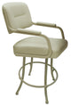 Swivel Counter Metal Bar Stool, Ocean Beige Vinyl - Beige, 26"