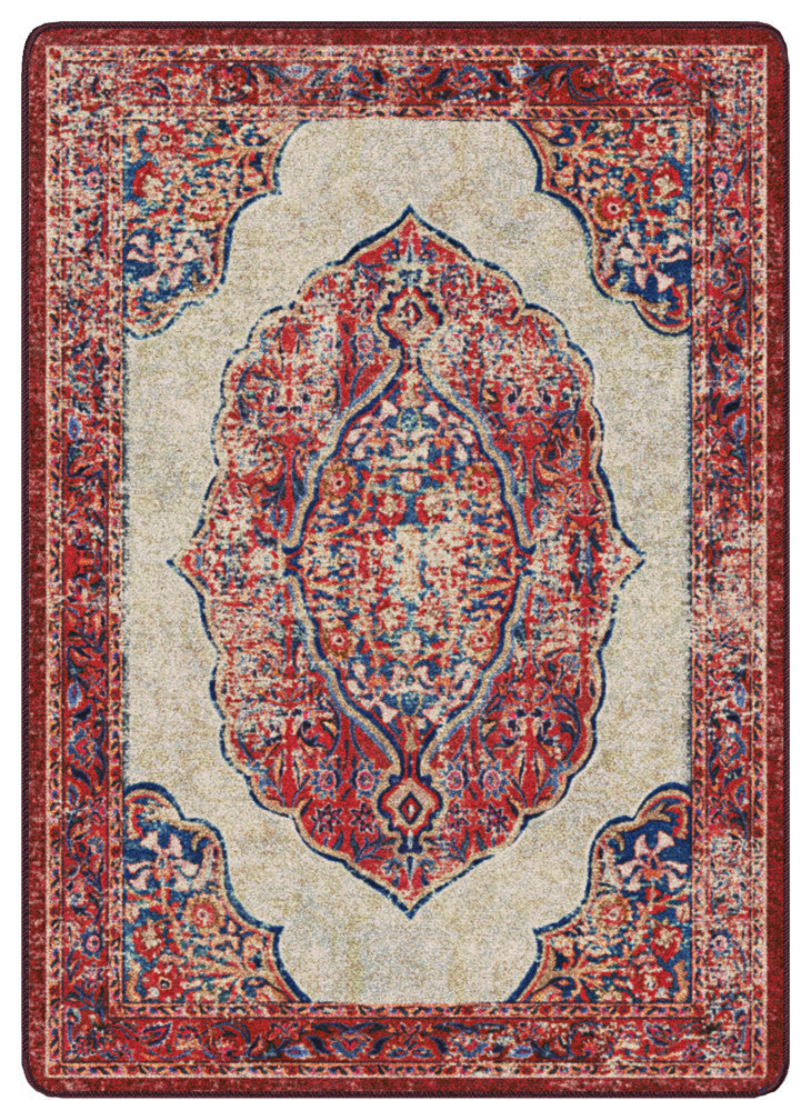Jules + Cole Camilla Premium Area Rug | Traditional/Persian/Boho, Red, Indoor, Fall Harvest, 4'x5' Rectangle