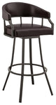 Palmdale 30 Swivel Brown Faux Leather and Java Brown Metal Bar Stool