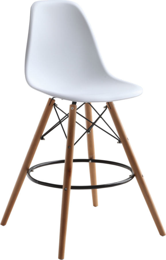 Modern Classics Woodleg Counter Chair Round Base, White