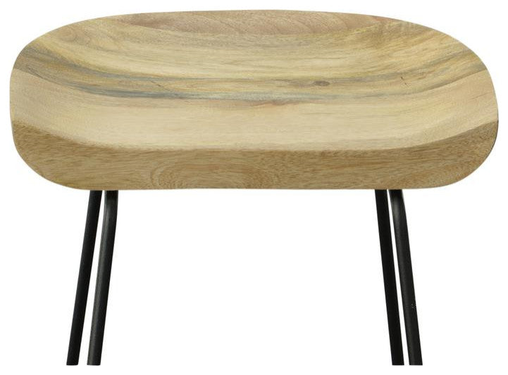 Diya 24.5 Counter Stool - Set of 2 - Natural Seat - Black Base