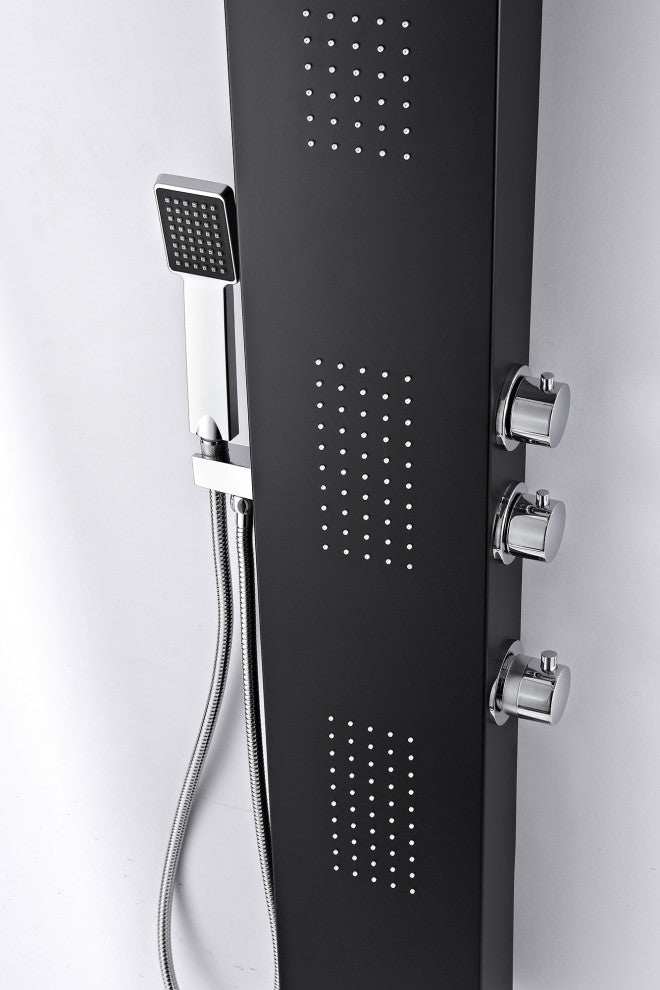 ANZZI Atoll 66" Full Body Shower Panel System, Black