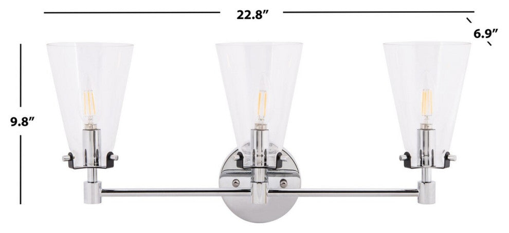 Safavieh Lonsen Vanity Sconce, Chrome/Black