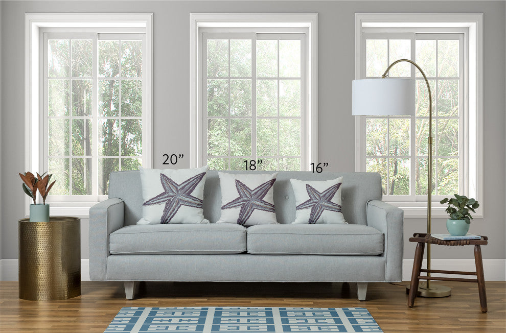 20x20" Fish Tales Nautical Decorative Indoor Pillow, Mauve