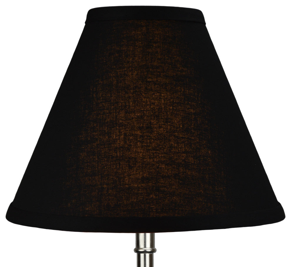 Fenchel Shades 4"x10"x8" Brass Spider Attachment Empire Lamp Shade, Linen Black