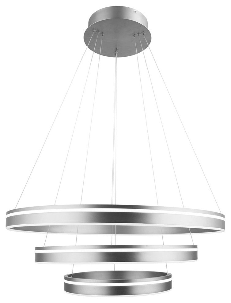 Voyager 3 Light LED Pendant 3000K, Satin Nickel