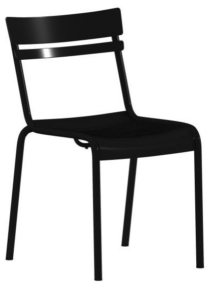 Nash Commercial Grade Steel Stack Chair, Indoor-Outdoor Armless Chair, Black
