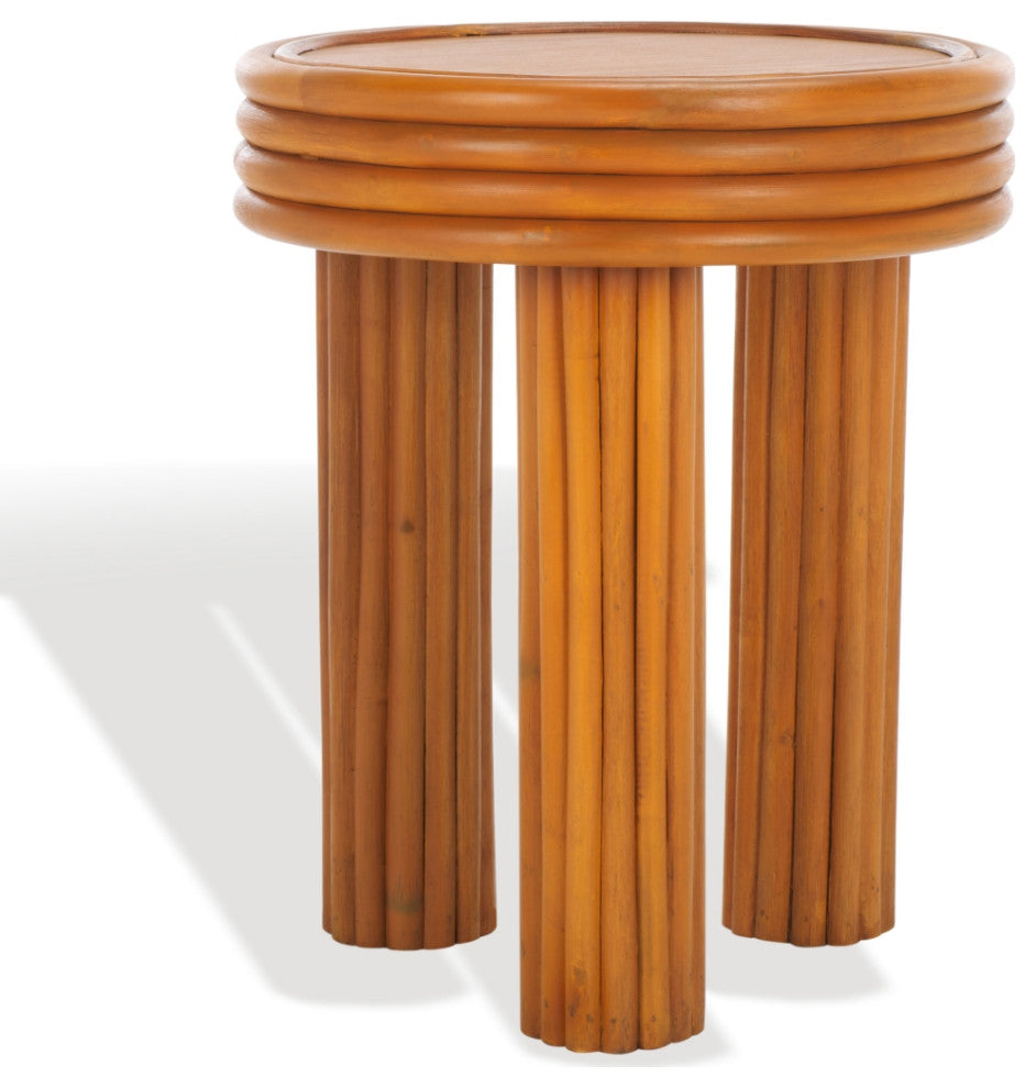 Safavieh Couture Bayaround Rattan Round Accent Table, Natural