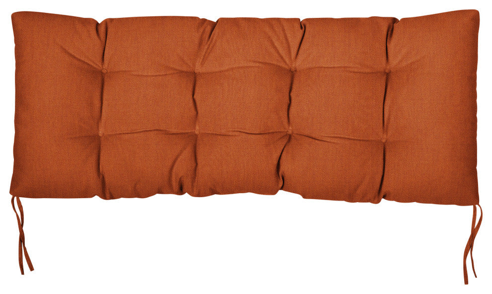 Sunbrella Canvas Indoor/Outdoor Tufted Bench Cushion, Rust, 55x18x2"