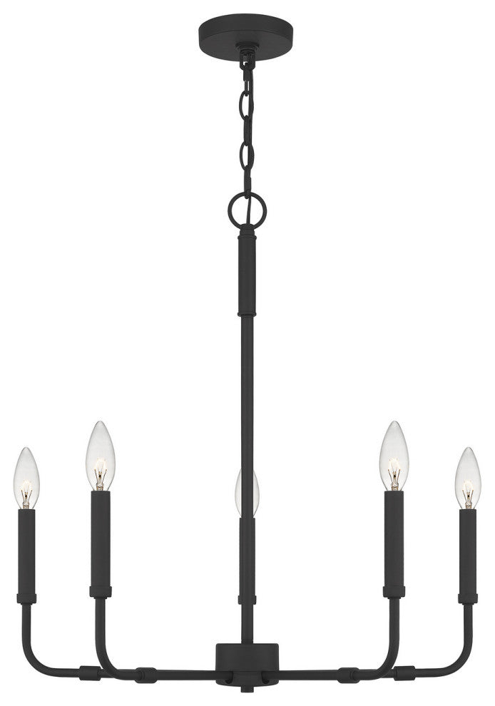 Abner 5-Light Chandelier, Matte Black