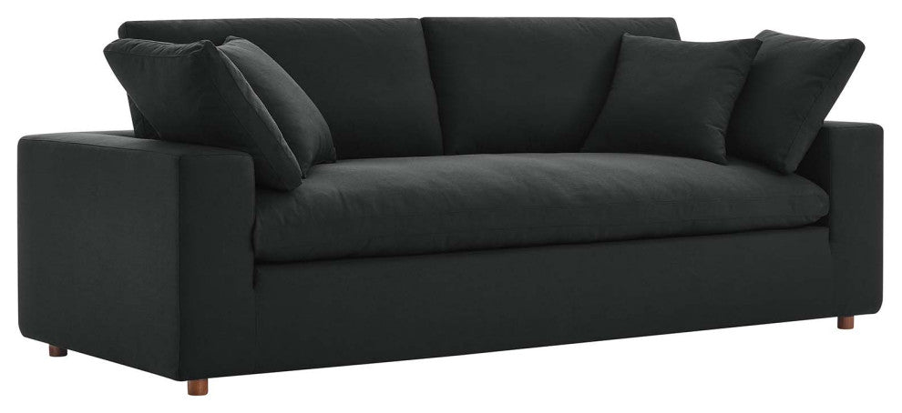 Commix Down Filled Overstuffed Sofa - Black