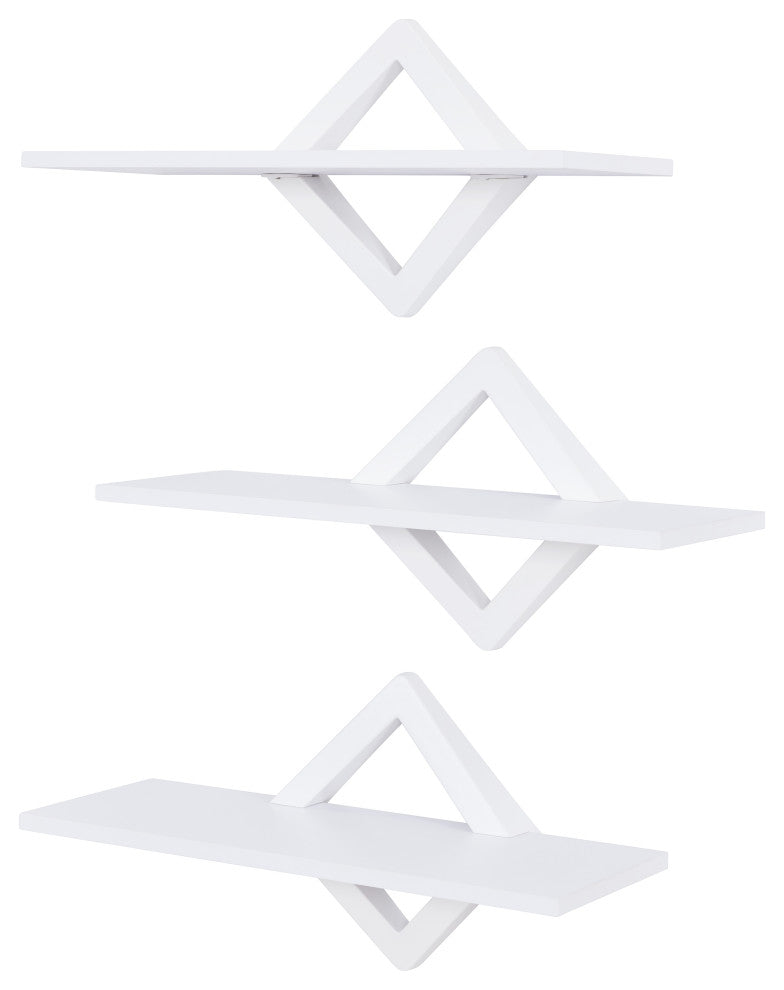 Diamonds 3 Level Shelving System, White
