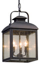 Chamberlain, Outdoor Pendant, Clear Seeded Glass - Incandescent