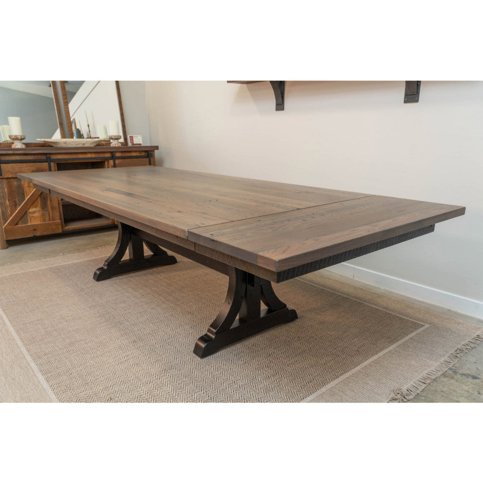 Wexway Rustic Farmhouse Dining Table Natural 48"x84" 2 End Extensio