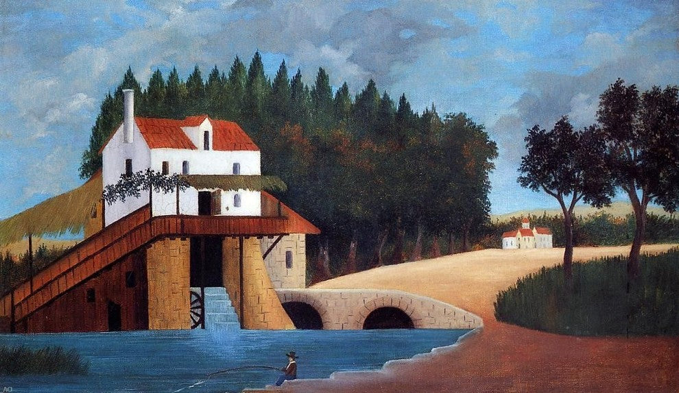 Henri Rousseau A Mill, 18"x27" Wall Decal