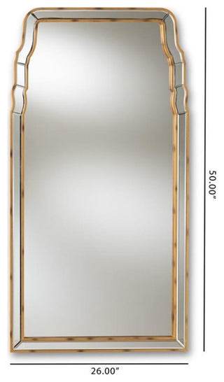 Baxton Studio Alice Queen Anne Style Decorative Wall Mirror in Gold