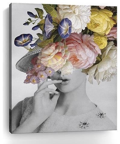 20" Glamorous Garden Party Dress Up Canvas Wall Art