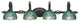 Elegante 4-Light Bath Bar, Turquoise Cypress Art