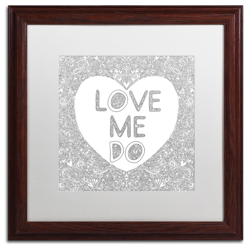 Hello Angel ''Love Me Do'' Art, Wood Frame, White Mat, 16x16